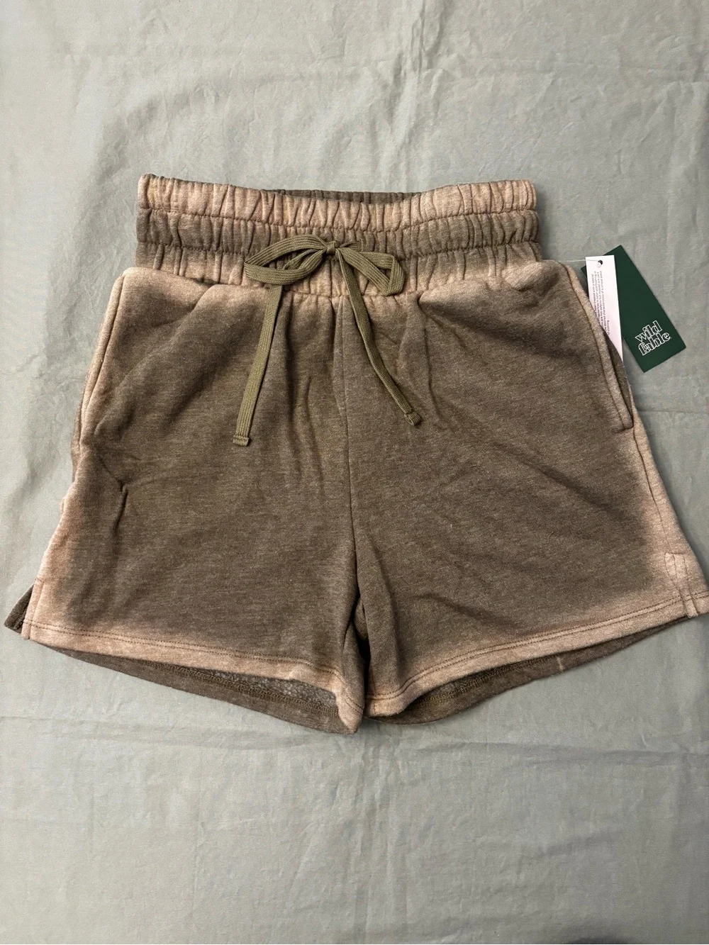 Wild Fable Sweat Shorts Mid-Rise Fleece Drawstring Pockets Gray/Brown Color XXS